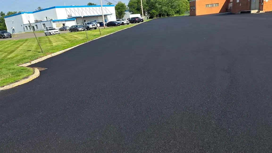 Freshly paved asphalt in Montville Township, New Jersey by Black Diamond Paving