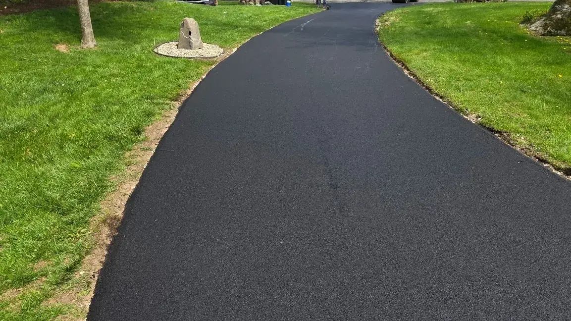 Freshly paved asphalt in Chester Township, New Jersey by Black Diamond Paving